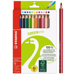 12 crayons greentrio triangulaires
