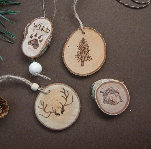 Boîte pour fumeur en bois pyrogravée paysage - arbre