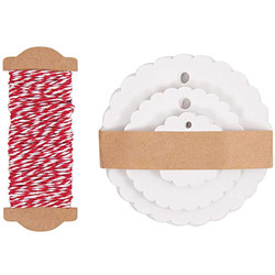 -Etiquettes cadeaux rondes blanc x 30