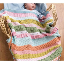 -Kit tricot couverture bébé multicolore