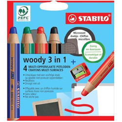4 crayons multi-surfaces STABILO MARKdry 3en1 + taille crayon +