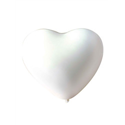 10 ballons cœurs blancs