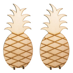 2 ananas en bois à poser 10 cm