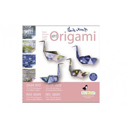 20 Feuilles Origami claude monet 15x15cm