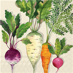 20 serviettes root vegetables