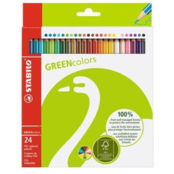 24 crayons greencolors