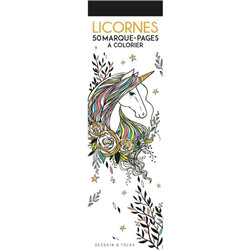 50 marques-pages à colorier « licornes