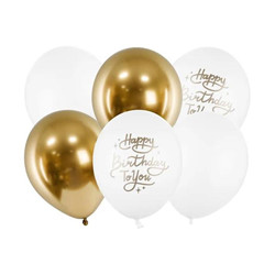 6 Ballons « Happy Birthday » 30 cm