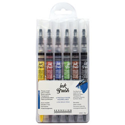 6 pinceaux ink brush couleurs standard