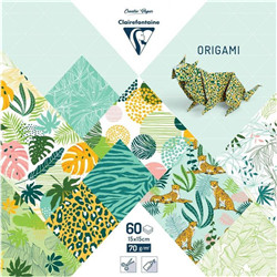 60 feuilles d'origami exotic 15x15cm