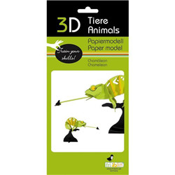 Animal 3D en papier - caméléon