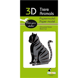 Animal 3D en papier - chat noir