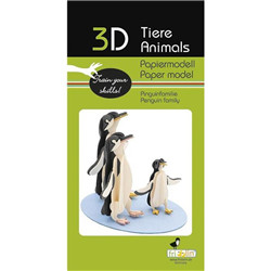 Animal 3D en papier - Famille Pinguin