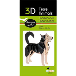 Animal 3D en papier - husky