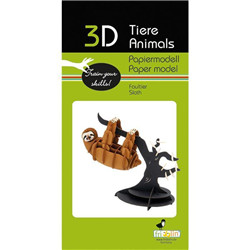 Animal 3D en papier - paresseux