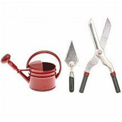 Arrosoir miniature et outils de jardin