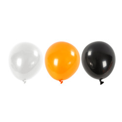 Ballons noir, orange, blanc ass. 10 pc