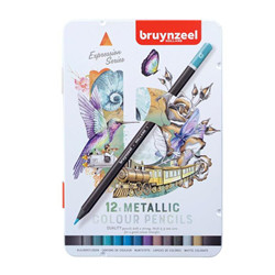 Boite de 12 crayons couleur métallique