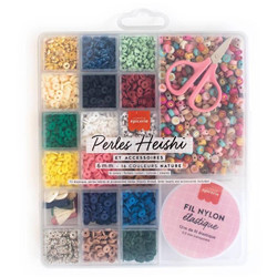Boîte de 16 couleurs de perles heishi
