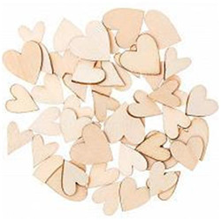 Confettis petits cœurs en bois 48pc