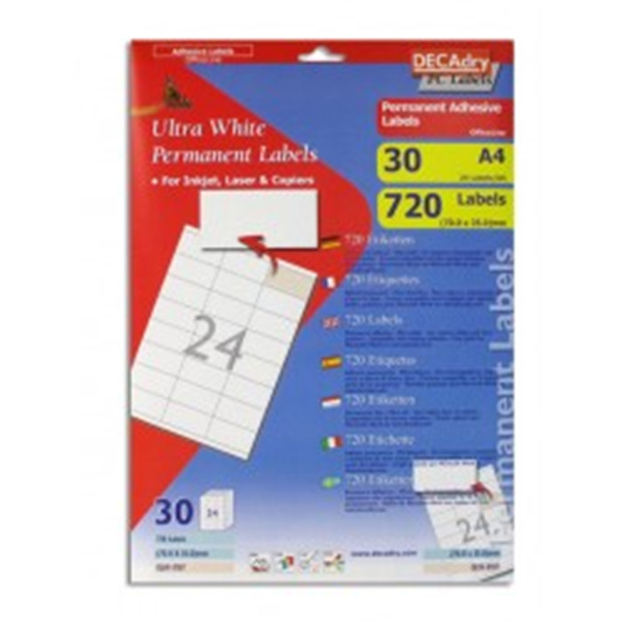 Etiquettes blanches 70*35mm30 fl - Main Image