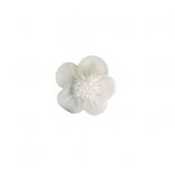 Fleur en mousseline, perles blanches
