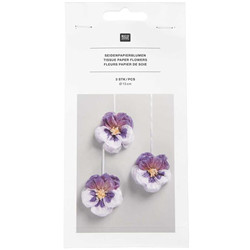 Fleurs papier de soie lilas ø 13 cm