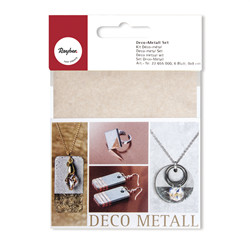 Kit déco-métal 9x9cm, cuivre/or/argent