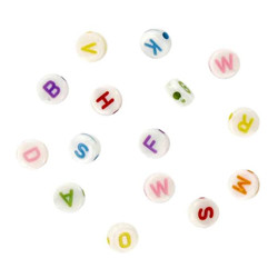 Perles acryliques lettres rondes 0.3cm
