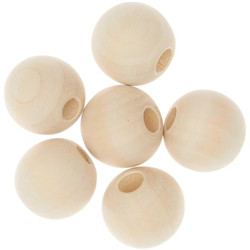 Perles de macramé en bois ø30mm 6 pièc