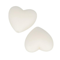 Perles silicone coeur blanc 20mm