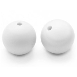 Perles silicone rondes blanches 12mm