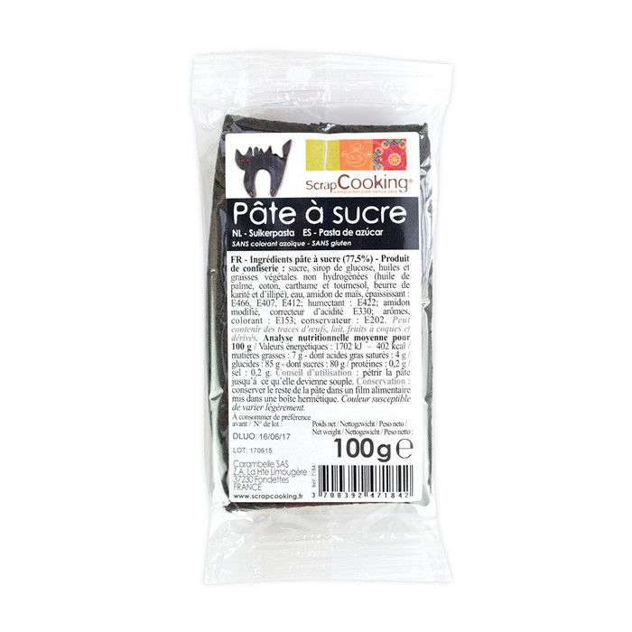 Pate à sucre noire 100 g - Patisdécor