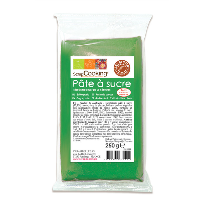 Creacorner  Sachet pâte à sucre vert 250g