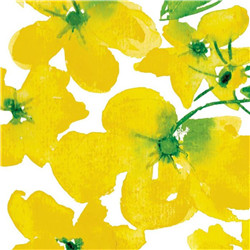 Serviette fleurs jaunes
