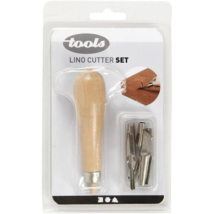 Creacorner | Set d'outils et 5 plumes linogravure