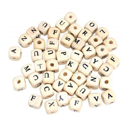 Set de perles en bois lettres carrées