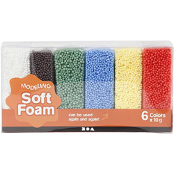 Soft foam, couleurs assorties 6x10gr