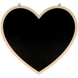Tableau noir cœur 30x27 cm
